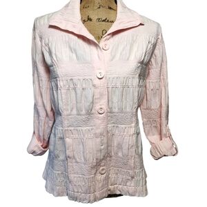 3/$25 Christopher Banks Petite Pink Button-up Jacket - SP